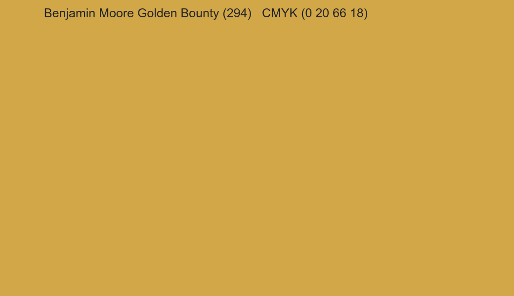 Color Benjamin Moore Golden Bounty (294) to CMYK (0 20 66 18) converter Color Benjamin Moore Golden Bounty (294) to CMYK (0 20 66 18) converter