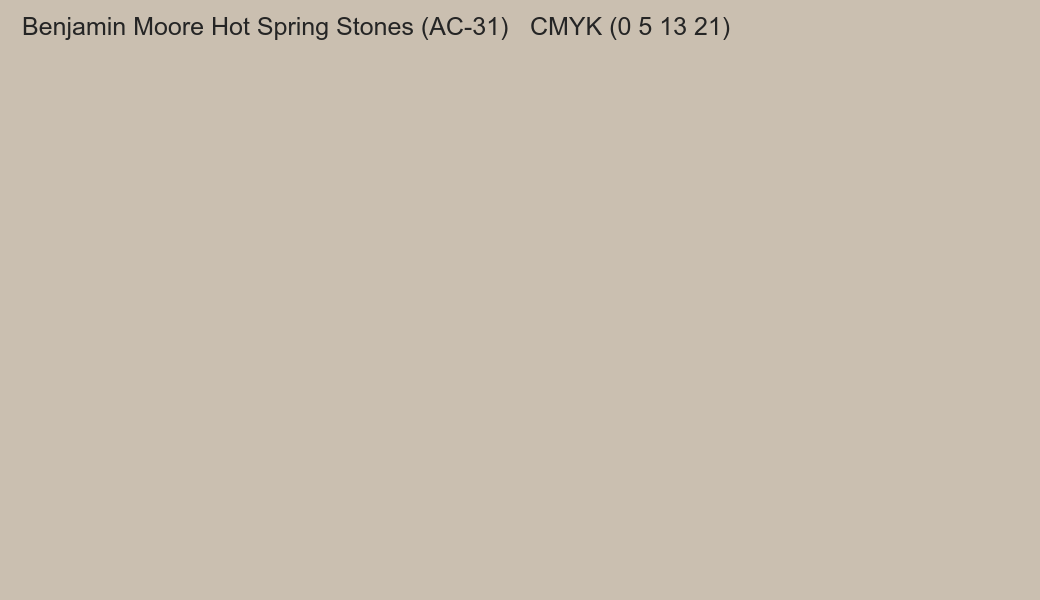 Color Benjamin Moore Hot Spring Stones (AC-31) to CMYK (0 5 13 21) converter Color Benjamin Moore Hot Spring Stones (AC-31) to CMYK (0 5 13 21) converter