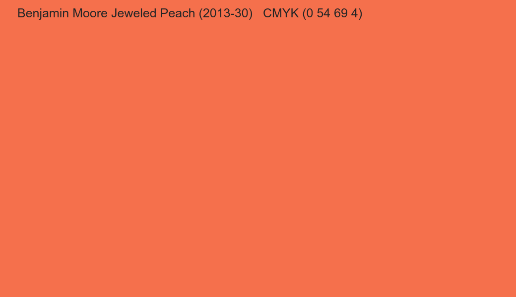 Color Benjamin Moore Jeweled Peach (2013-30) to CMYK (0 54 69 4) converter Color Benjamin Moore Jeweled Peach (2013-30) to CMYK (0 54 69 4) converter