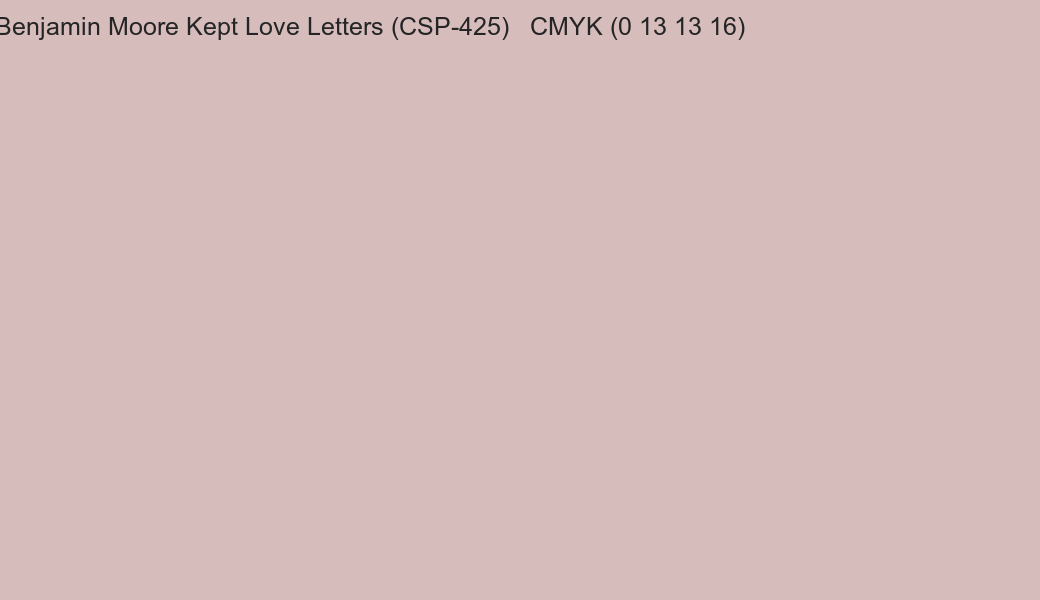 Color Benjamin Moore Kept Love Letters (CSP-425) to CMYK (0 13 13 16) converter Color Benjamin Moore Kept Love Letters (CSP-425) to CMYK (0 13 13 16) converter