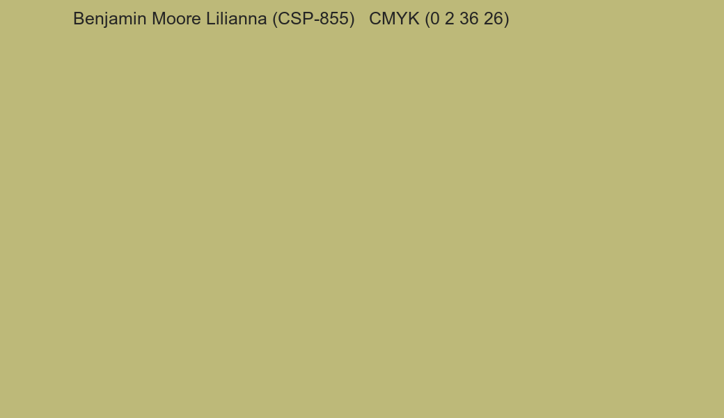 Color Benjamin Moore Lilianna (CSP-855) to CMYK (0 2 36 26) converter Color Benjamin Moore Lilianna (CSP-855) to CMYK (0 2 36 26) converter