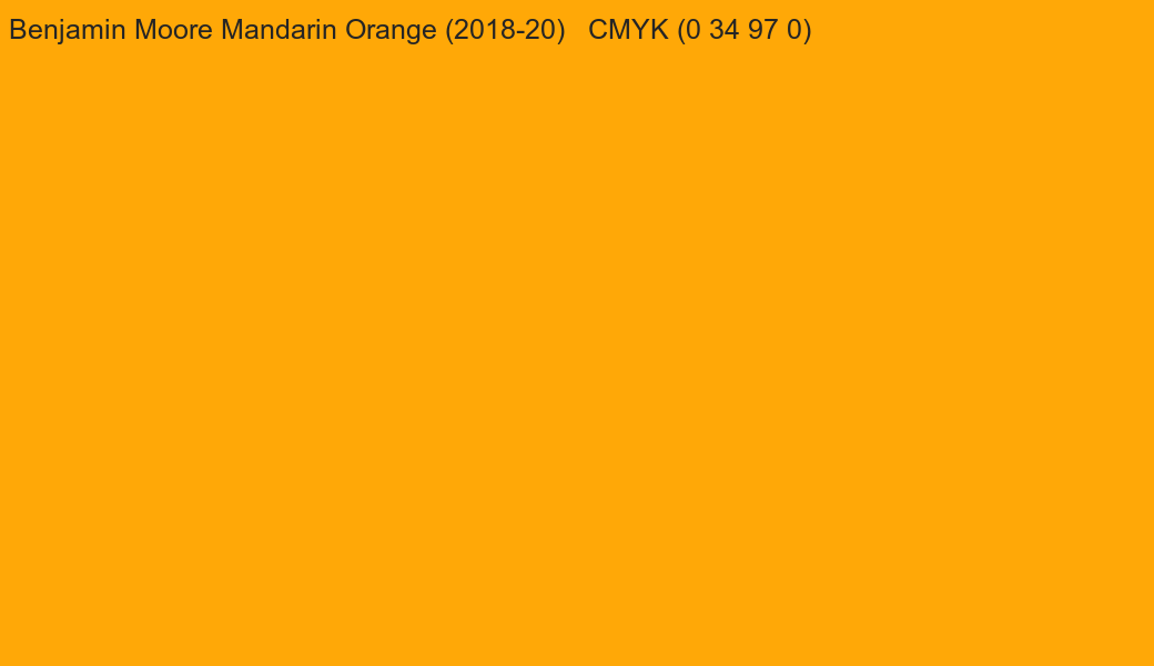 Color Benjamin Moore Mandarin Orange (2018-20) to CMYK (0 34 97 0) converter Color Benjamin Moore Mandarin Orange (2018-20) to CMYK (0 34 97 0) converter