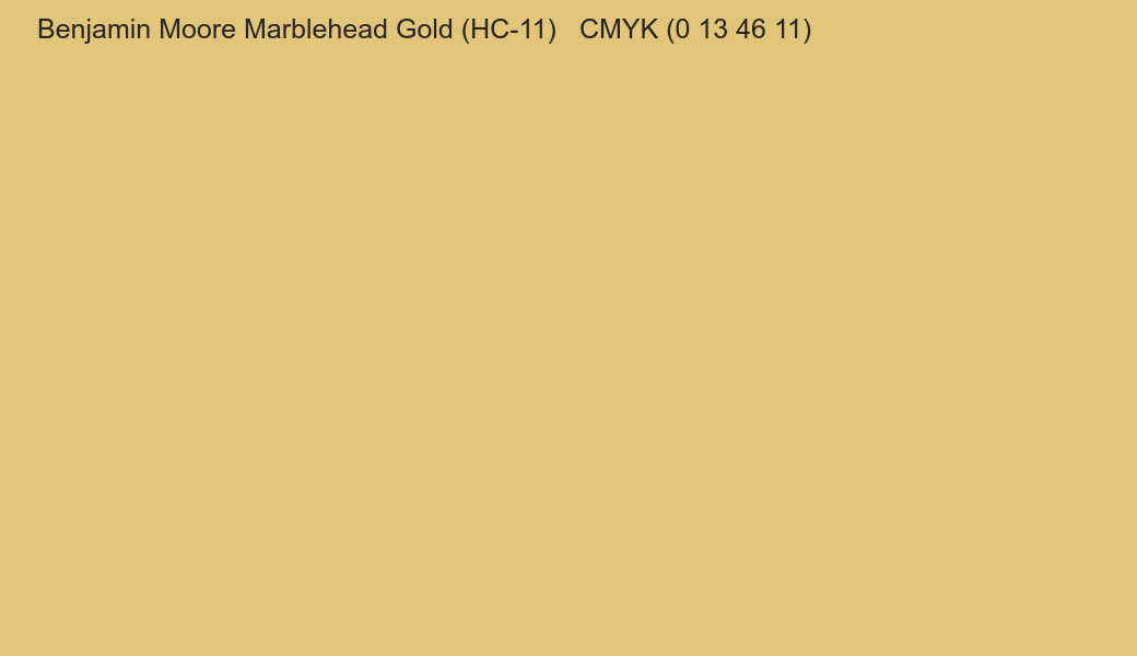 Color Benjamin Moore Marblehead Gold (HC-11) to CMYK (0 13 46 11) converter Color Benjamin Moore Marblehead Gold (HC-11) to CMYK (0 13 46 11) converter