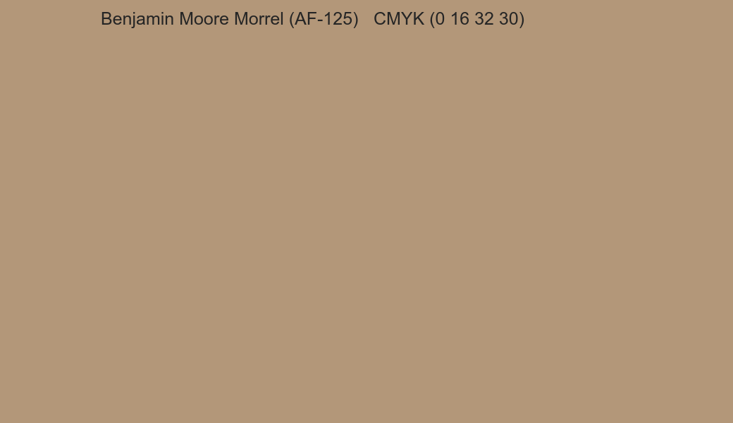 Color Benjamin Moore Morrel (AF-125) to CMYK (0 16 32 30) converter Color Benjamin Moore Morrel (AF-125) to CMYK (0 16 32 30) converter