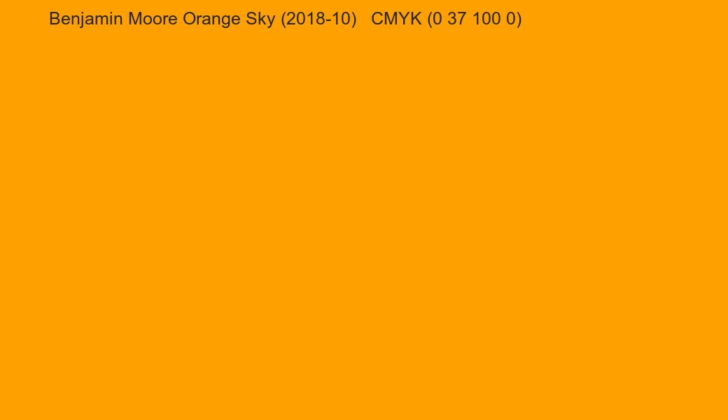 Color Benjamin Moore Orange Sky (2018-10) to CMYK (0 37 100 0) converter Color Benjamin Moore Orange Sky (2018-10) to CMYK (0 37 100 0) converter