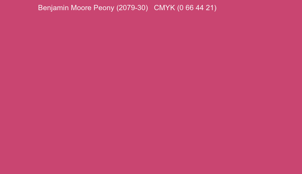 Color Benjamin Moore Peony (2079-30) to CMYK (0 66 44 21) converter Color Benjamin Moore Peony (2079-30) to CMYK (0 66 44 21) converter