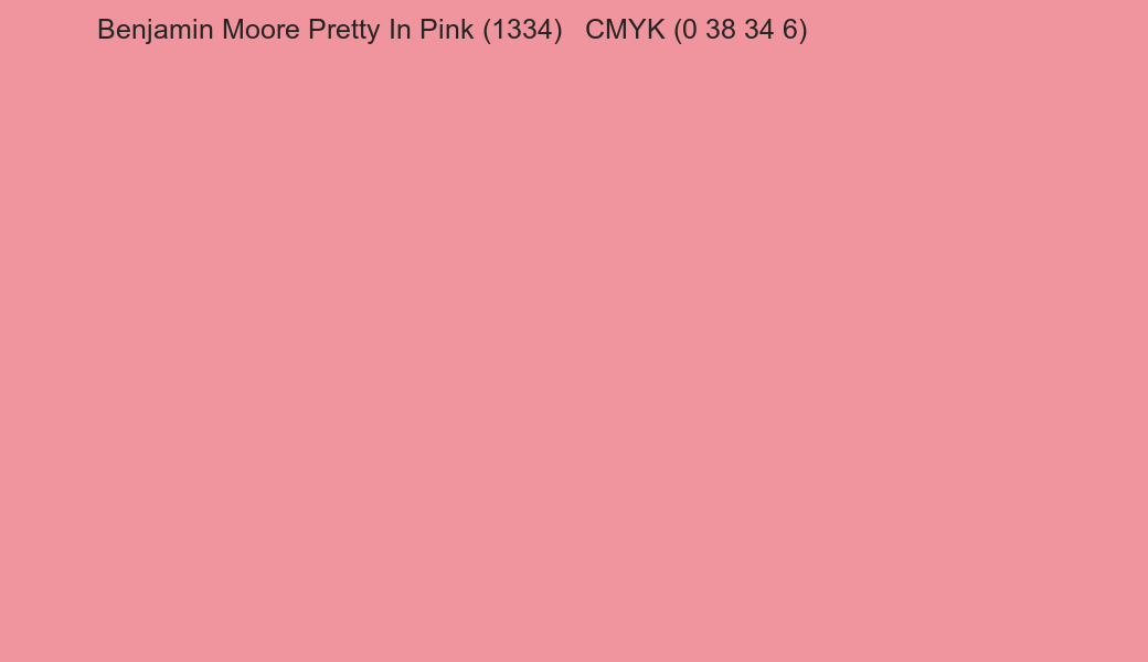 Color Benjamin Moore Pretty In Pink (1334) to CMYK (0 38 34 6) converter Color Benjamin Moore Pretty In Pink (1334) to CMYK (0 38 34 6) converter