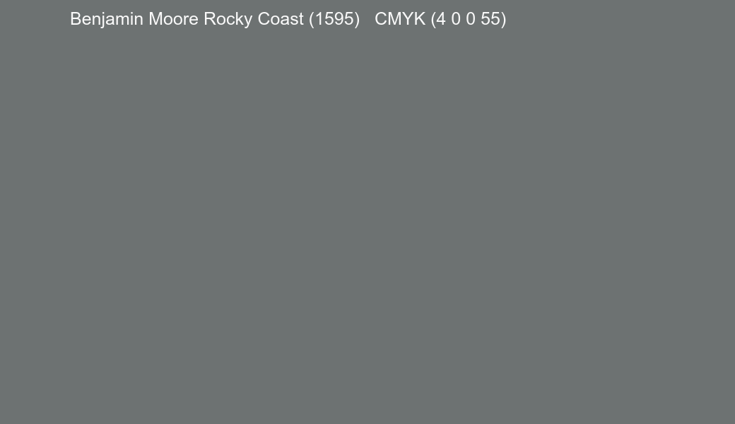 Color Benjamin Moore Rocky Coast (1595) to CMYK (4 0 0 55) converter Color Benjamin Moore Rocky Coast (1595) to CMYK (4 0 0 55) converter