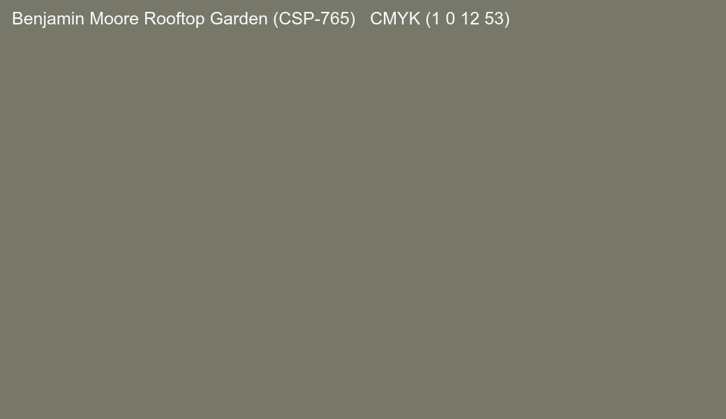 Color Benjamin Moore Rooftop Garden (CSP-765) to CMYK (1 0 12 53) converter Color Benjamin Moore Rooftop Garden (CSP-765) to CMYK (1 0 12 53) converter