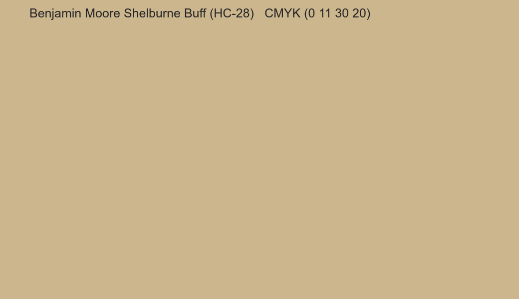 Color Benjamin Moore Shelburne Buff (HC-28) to CMYK (0 11 30 20) converter Color Benjamin Moore Shelburne Buff (HC-28) to CMYK (0 11 30 20) converter