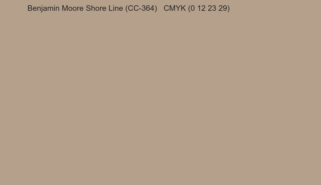 Color Benjamin Moore Shore Line (CC-364) to CMYK (0 12 23 29) converter Color Benjamin Moore Shore Line (CC-364) to CMYK (0 12 23 29) converter