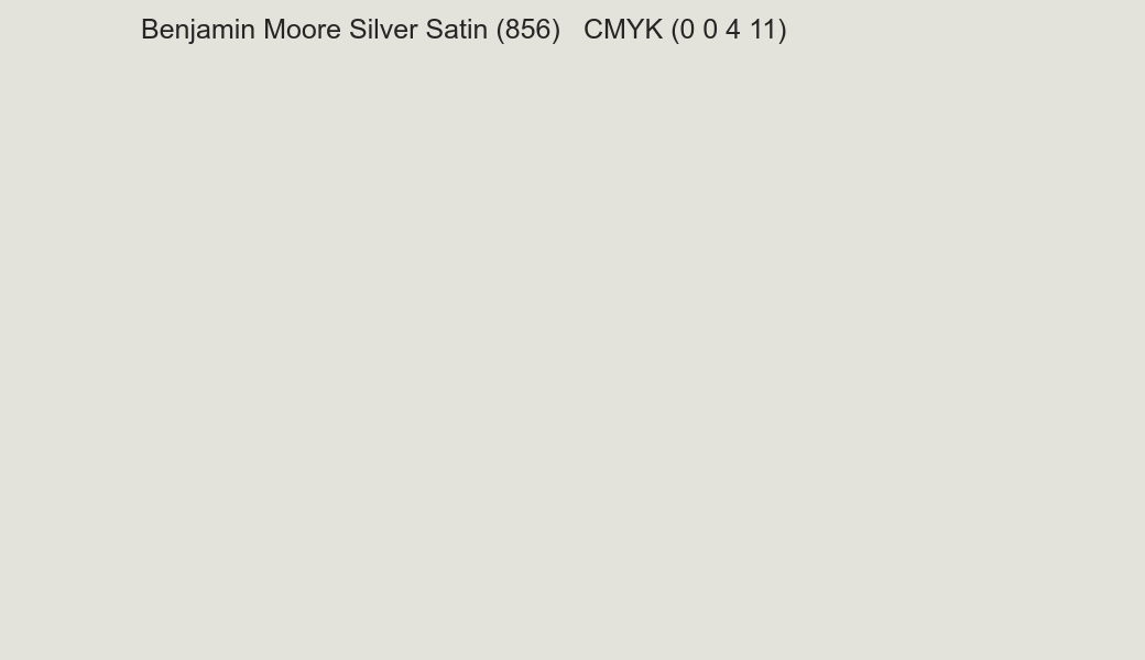 Color Benjamin Moore Silver Satin (856) to CMYK (0 0 4 11) converter Color Benjamin Moore Silver Satin (856) to CMYK (0 0 4 11) converter
