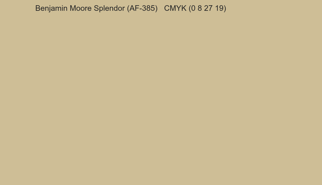 Color Benjamin Moore Splendor (AF-385) to CMYK (0 8 27 19) converter Color Benjamin Moore Splendor (AF-385) to CMYK (0 8 27 19) converter