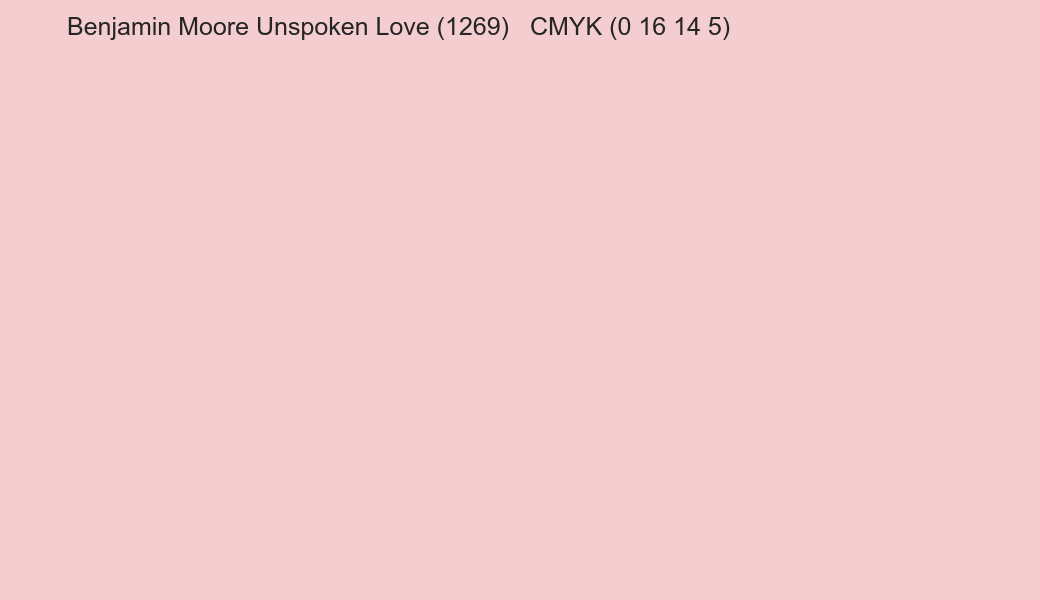 Color Benjamin Moore Unspoken Love (1269) to CMYK (0 16 14 5) converter Color Benjamin Moore Unspoken Love (1269) to CMYK (0 16 14 5) converter