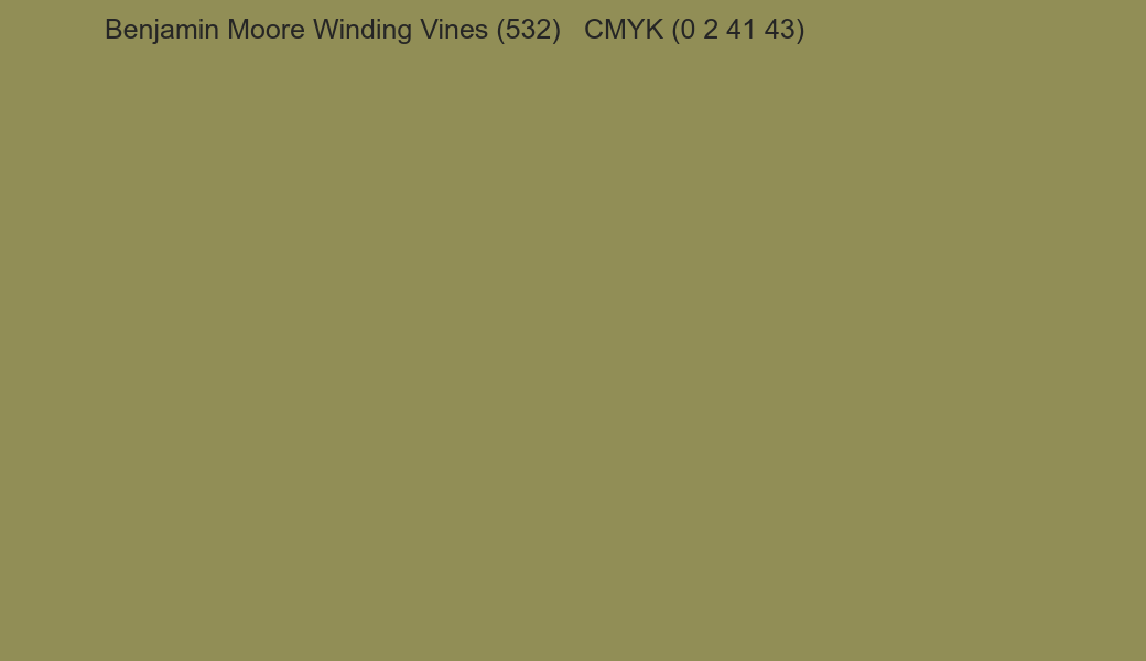 Color Benjamin Moore Winding Vines (532) to CMYK (0 2 41 43) converter Color Benjamin Moore Winding Vines (532) to CMYK (0 2 41 43) converter