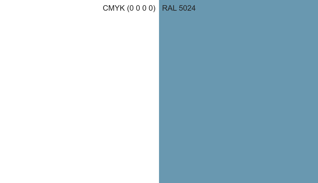 CMYK Color CMYK (0 0 0 0) vs RAL 5024 side by side comparison CMYK Color CMYK (0 0 0 0) vs RAL 5024 side by side comparison