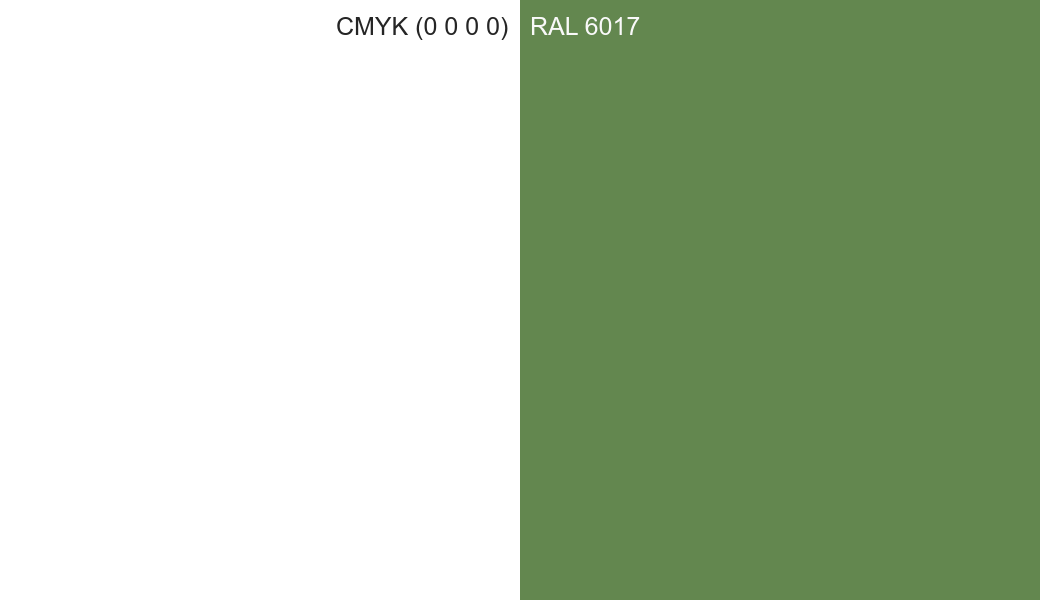CMYK Color CMYK (0 0 0 0) vs RAL 6017 side by side comparison CMYK Color CMYK (0 0 0 0) vs RAL 6017 side by side comparison