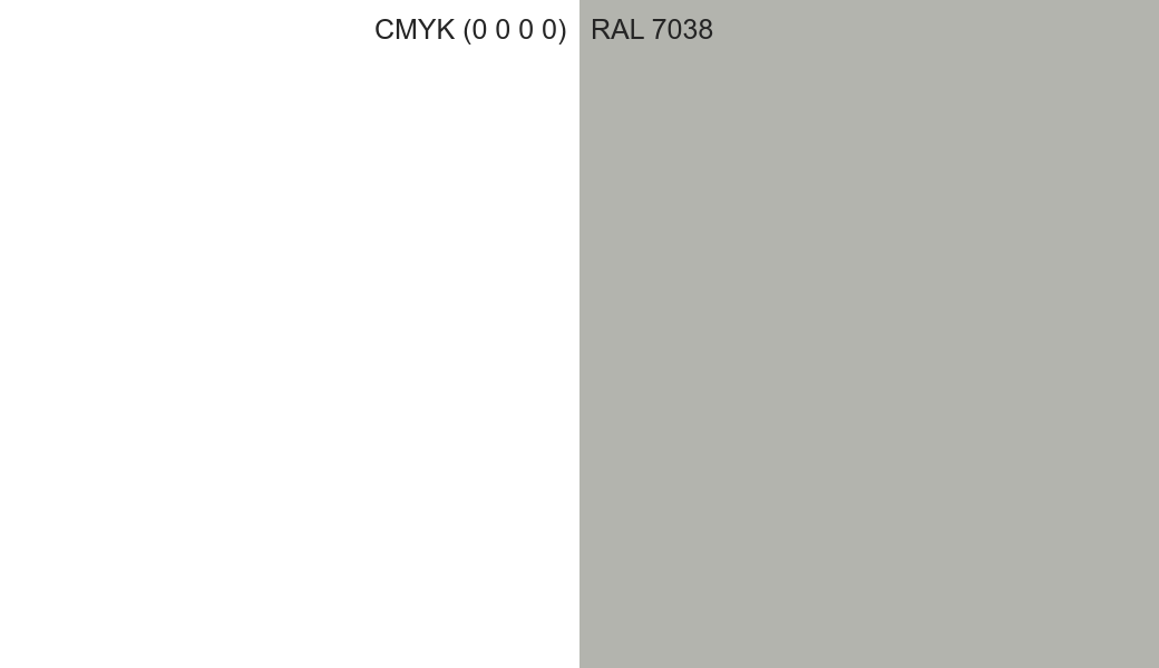 CMYK Color CMYK (0 0 0 0) vs RAL 7038 side by side comparison CMYK Color CMYK (0 0 0 0) vs RAL 7038 side by side comparison