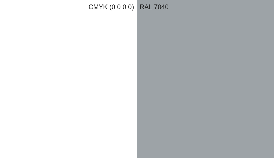 CMYK Color CMYK (0 0 0 0) vs RAL 7040 side by side comparison CMYK Color CMYK (0 0 0 0) vs RAL 7040 side by side comparison