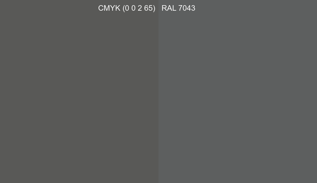 CMYK Color CMYK (0 0 2 65) vs RAL 7043 side by side comparison CMYK Color CMYK (0 0 2 65) vs RAL 7043 side by side comparison