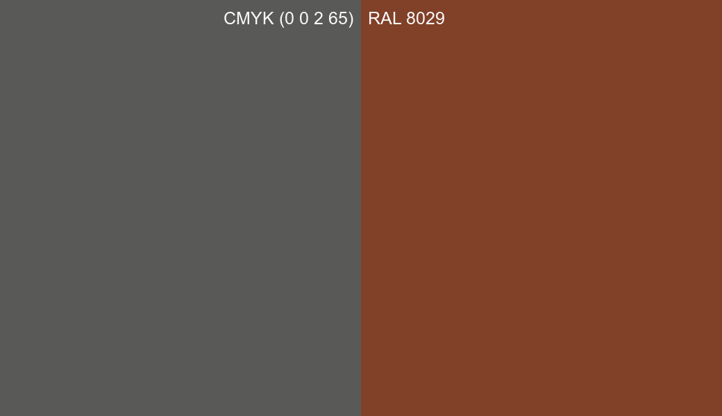 CMYK Color CMYK (0 0 2 65) vs RAL 8029 side by side comparison CMYK Color CMYK (0 0 2 65) vs RAL 8029 side by side comparison