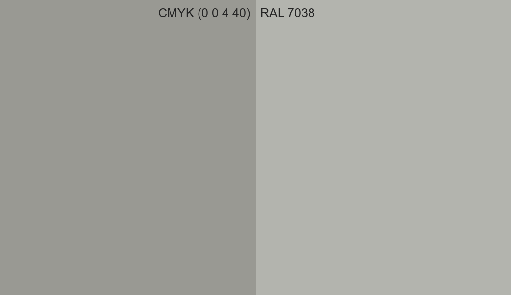 CMYK Color CMYK (0 0 4 40) vs RAL 7038 side by side comparison CMYK Color CMYK (0 0 4 40) vs RAL 7038 side by side comparison