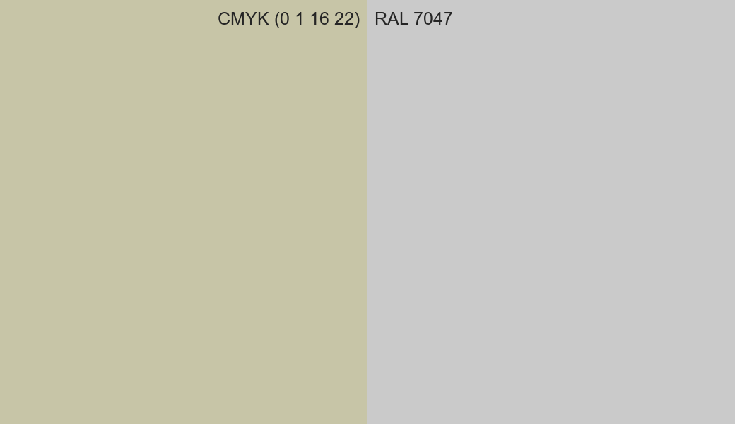 CMYK Color CMYK (0 1 16 22) vs RAL 7047 side by side comparison CMYK Color CMYK (0 1 16 22) vs RAL 7047 side by side comparison