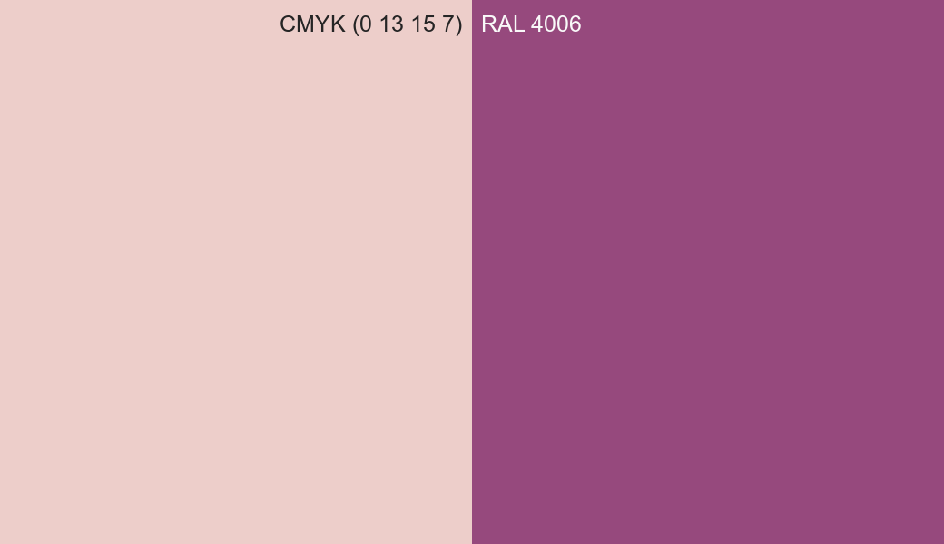 CMYK Color CMYK (0 13 15 7) vs RAL 4006 side by side comparison CMYK Color CMYK (0 13 15 7) vs RAL 4006 side by side comparison