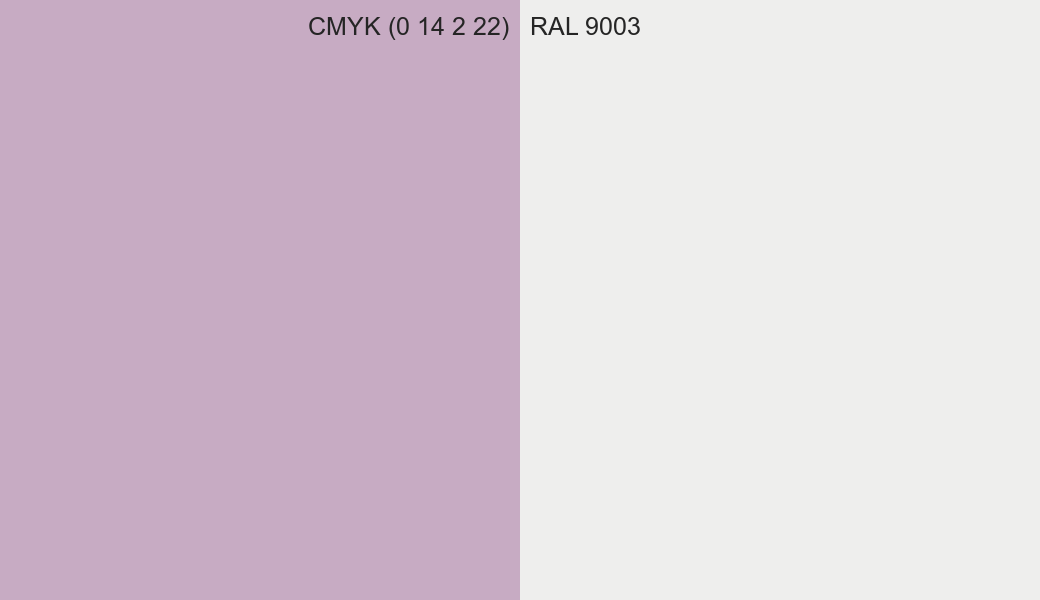 CMYK Color CMYK (0 14 2 22) vs RAL 9003 side by side comparison CMYK Color CMYK (0 14 2 22) vs RAL 9003 side by side comparison