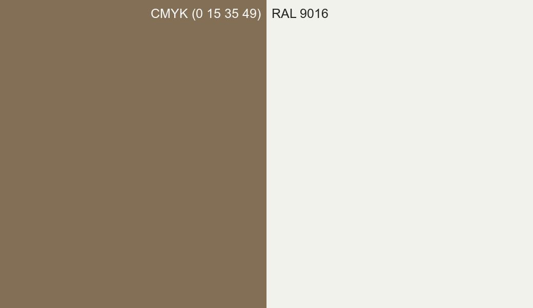 CMYK Color CMYK (0 15 35 49) vs RAL 9016 side by side comparison CMYK Color CMYK (0 15 35 49) vs RAL 9016 side by side comparison