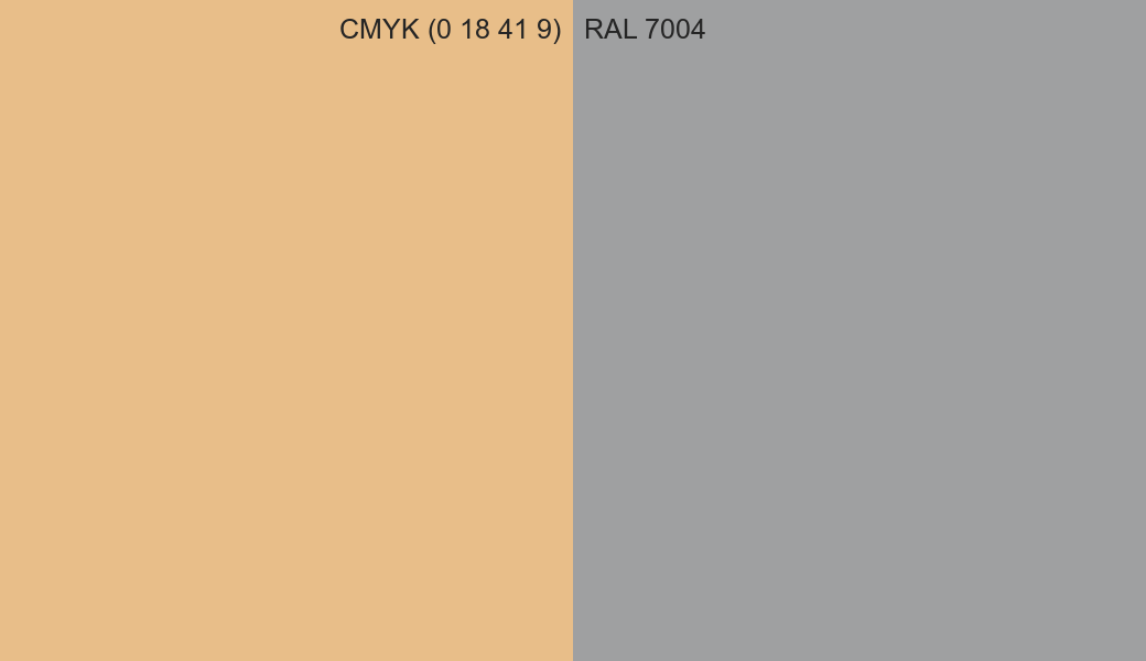 CMYK Color CMYK (0 18 41 9) vs RAL 7004 side by side comparison CMYK Color CMYK (0 18 41 9) vs RAL 7004 side by side comparison