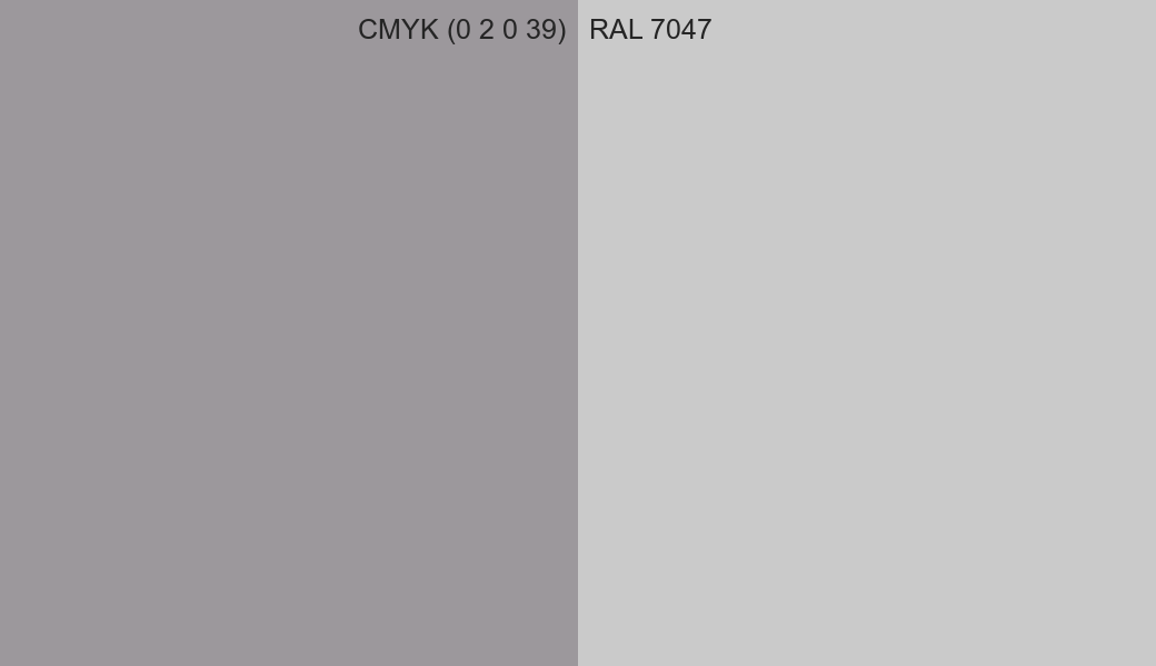 CMYK Color CMYK (0 2 0 39) vs RAL 7047 side by side comparison CMYK Color CMYK (0 2 0 39) vs RAL 7047 side by side comparison