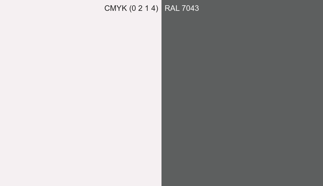 CMYK Color CMYK (0 2 1 4) vs RAL 7043 side by side comparison CMYK Color CMYK (0 2 1 4) vs RAL 7043 side by side comparison