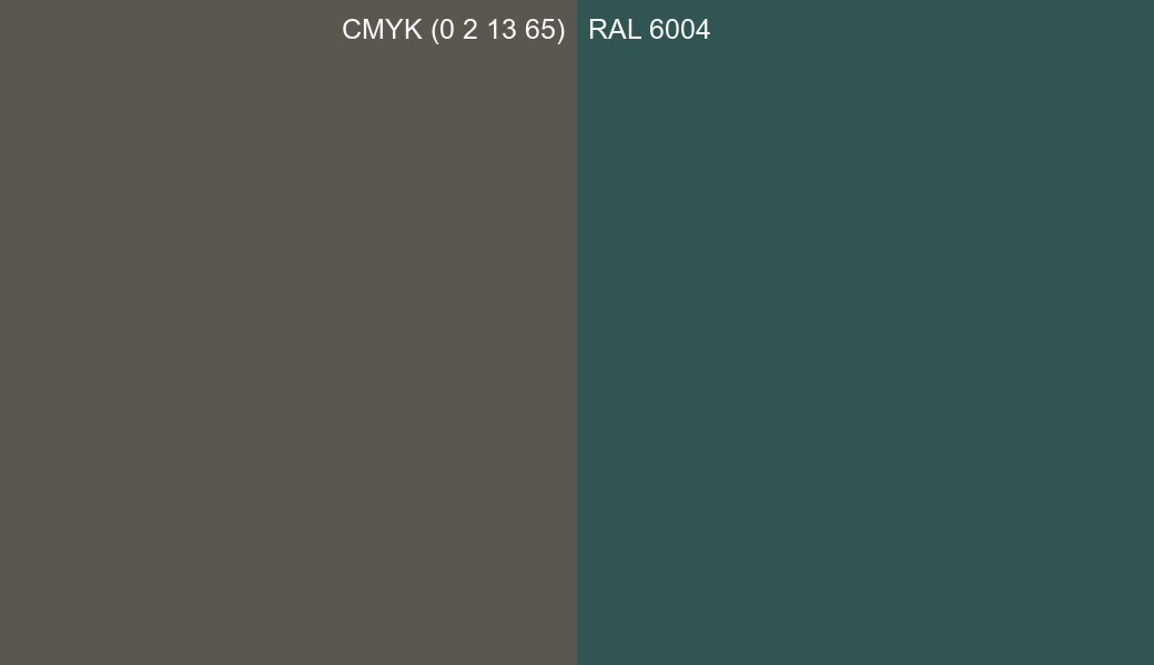 CMYK Color CMYK (0 2 13 65) vs RAL 6004 side by side comparison CMYK Color CMYK (0 2 13 65) vs RAL 6004 side by side comparison