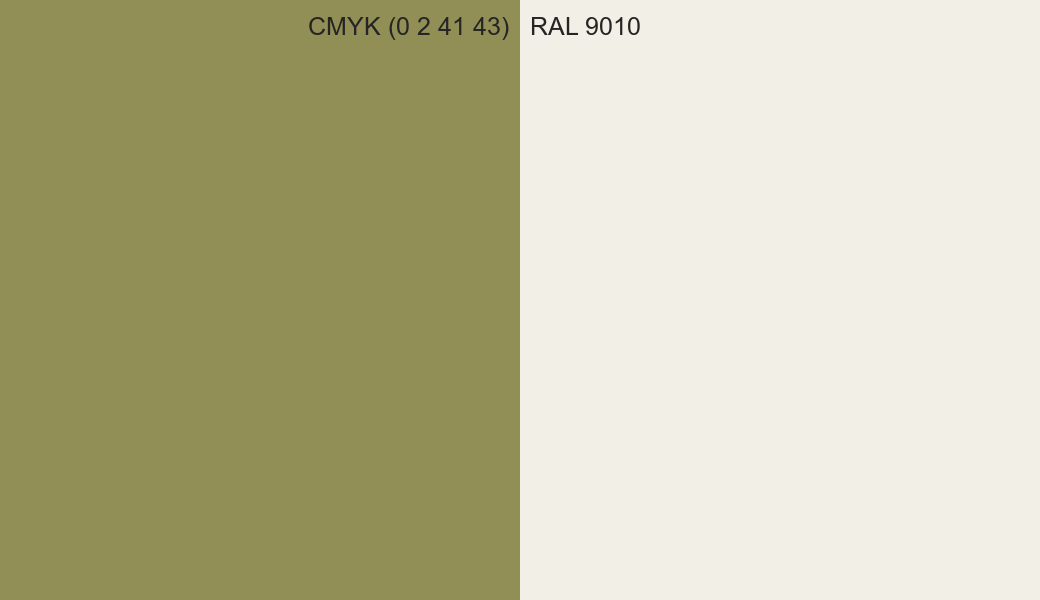 CMYK Color CMYK (0 2 41 43) vs RAL 9010 side by side comparison CMYK Color CMYK (0 2 41 43) vs RAL 9010 side by side comparison