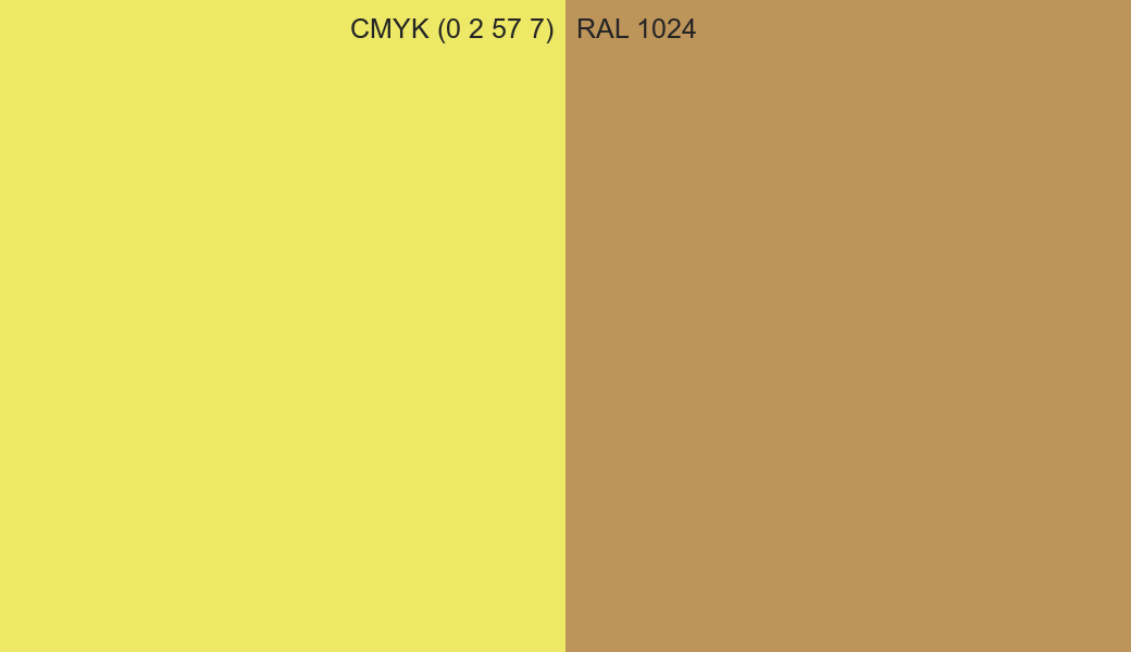 CMYK Color CMYK (0 2 57 7) vs RAL 1024 side by side comparison CMYK Color CMYK (0 2 57 7) vs RAL 1024 side by side comparison