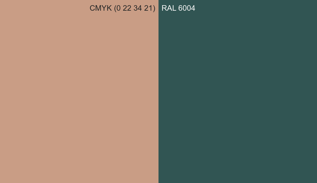 CMYK Color CMYK (0 22 34 21) vs RAL 6004 side by side comparison CMYK Color CMYK (0 22 34 21) vs RAL 6004 side by side comparison