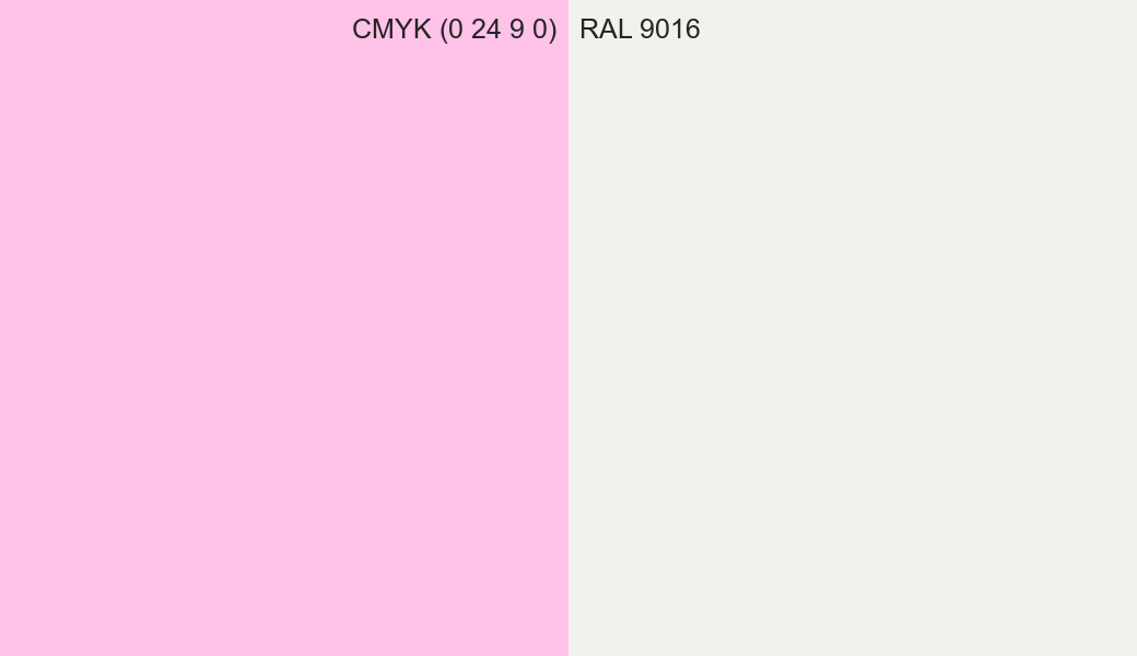 CMYK Color CMYK (0 24 9 0) vs RAL 9016 side by side comparison CMYK Color CMYK (0 24 9 0) vs RAL 9016 side by side comparison