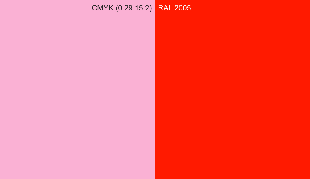 CMYK Color CMYK (0 29 15 2) vs RAL 2005 side by side comparison CMYK Color CMYK (0 29 15 2) vs RAL 2005 side by side comparison