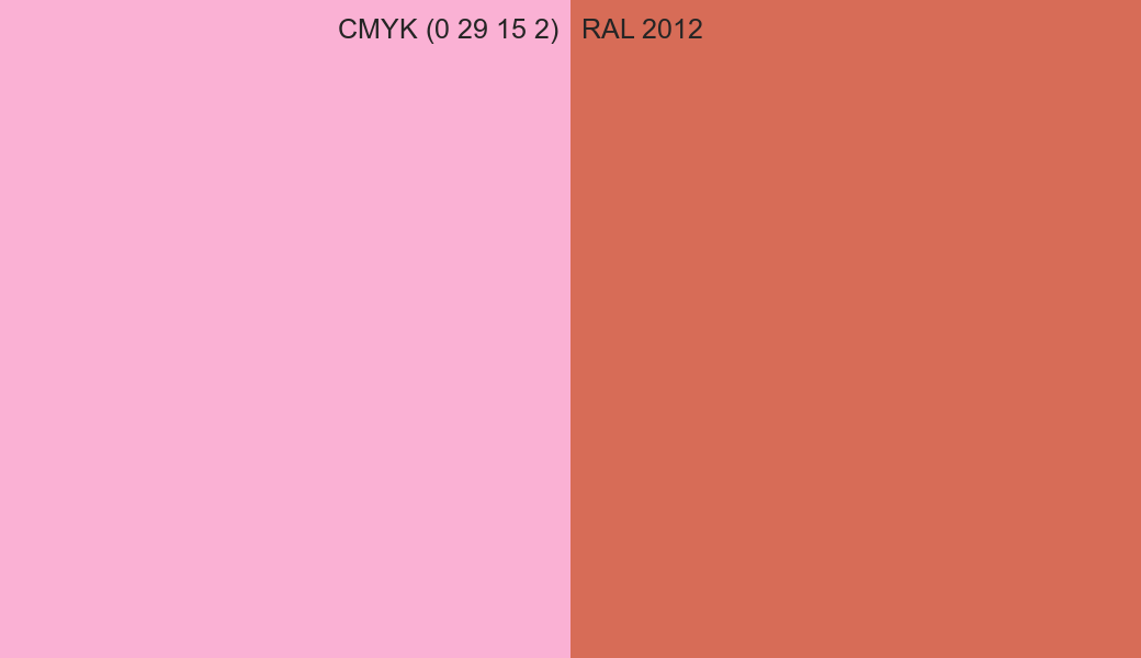 CMYK Color CMYK (0 29 15 2) vs RAL 2012 side by side comparison CMYK Color CMYK (0 29 15 2) vs RAL 2012 side by side comparison