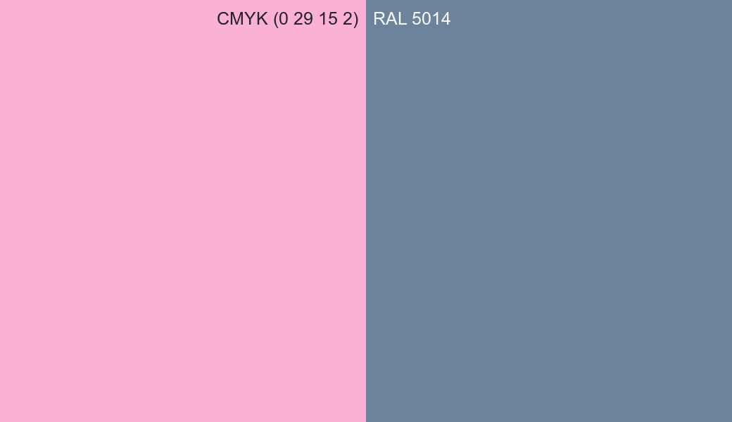 CMYK Color CMYK (0 29 15 2) vs RAL 5014 side by side comparison CMYK Color CMYK (0 29 15 2) vs RAL 5014 side by side comparison