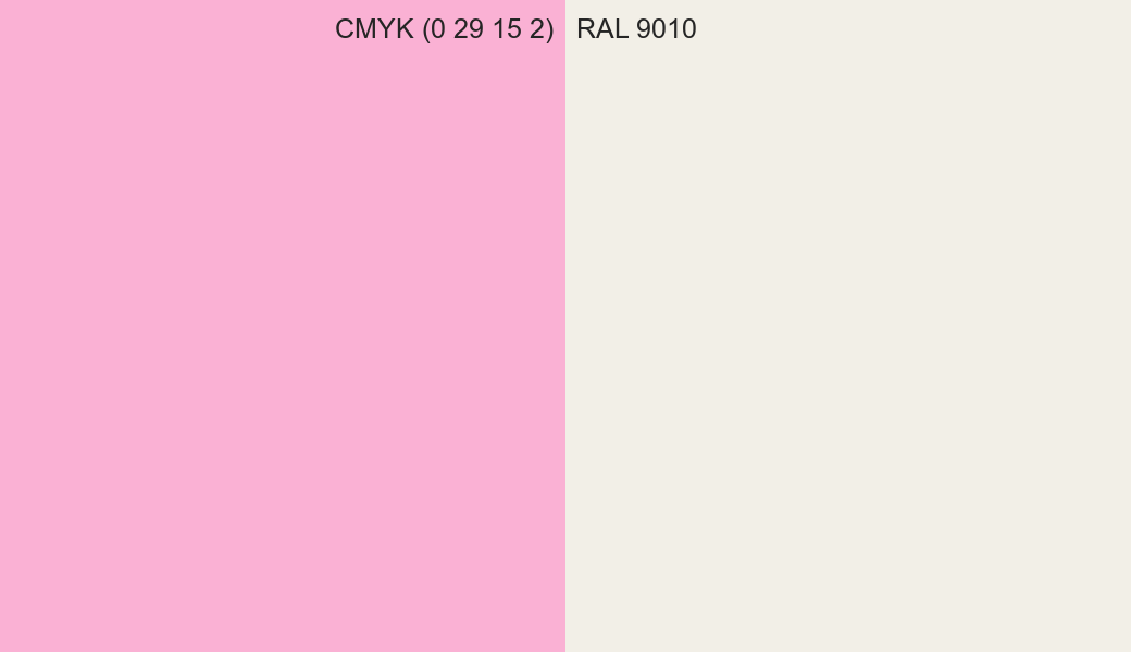 CMYK Color CMYK (0 29 15 2) vs RAL 9010 side by side comparison CMYK Color CMYK (0 29 15 2) vs RAL 9010 side by side comparison