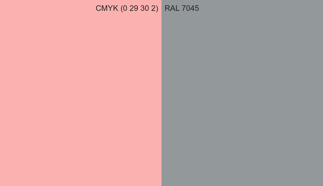 CMYK Color CMYK (0 29 30 2) vs RAL 7045 side by side comparison CMYK Color CMYK (0 29 30 2) vs RAL 7045 side by side comparison