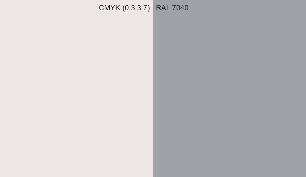 CMYK Color CMYK (0 3 3 7) vs RAL 7040 side by side comparison CMYK Color CMYK (0 3 3 7) vs RAL 7040 side by side comparison