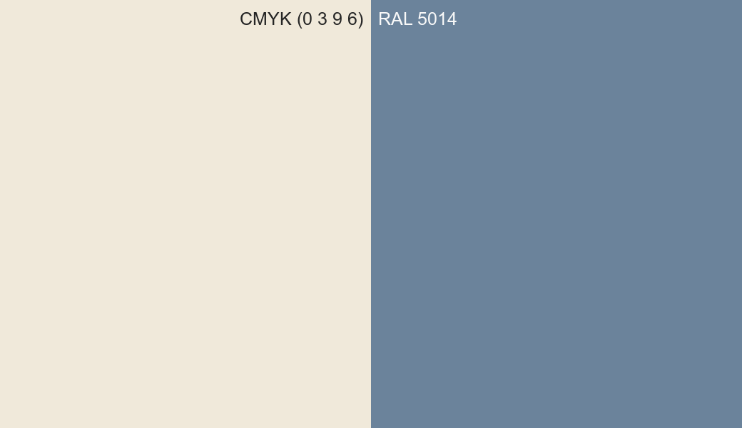CMYK Color CMYK (0 3 9 6) vs RAL 5014 side by side comparison CMYK Color CMYK (0 3 9 6) vs RAL 5014 side by side comparison
