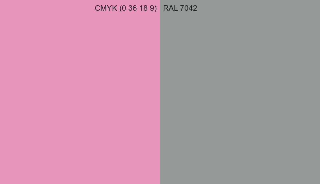 CMYK Color CMYK (0 36 18 9) vs RAL 7042 side by side comparison CMYK Color CMYK (0 36 18 9) vs RAL 7042 side by side comparison