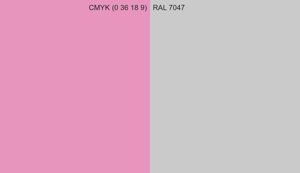CMYK Color CMYK (0 36 18 9) vs RAL 7047 side by side comparison CMYK Color CMYK (0 36 18 9) vs RAL 7047 side by side comparison