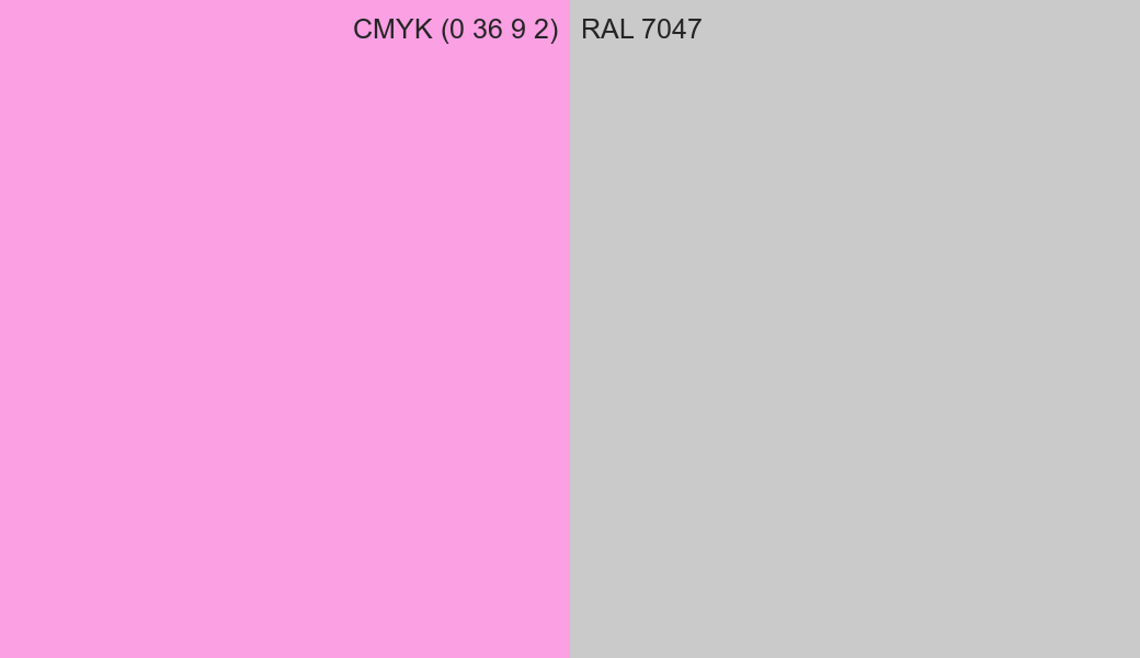 CMYK Color CMYK (0 36 9 2) vs RAL 7047 side by side comparison CMYK Color CMYK (0 36 9 2) vs RAL 7047 side by side comparison
