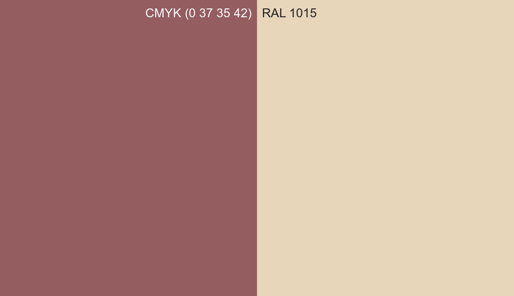 CMYK Color CMYK (0 37 35 42) vs RAL 1015 side by side comparison CMYK Color CMYK (0 37 35 42) vs RAL 1015 side by side comparison