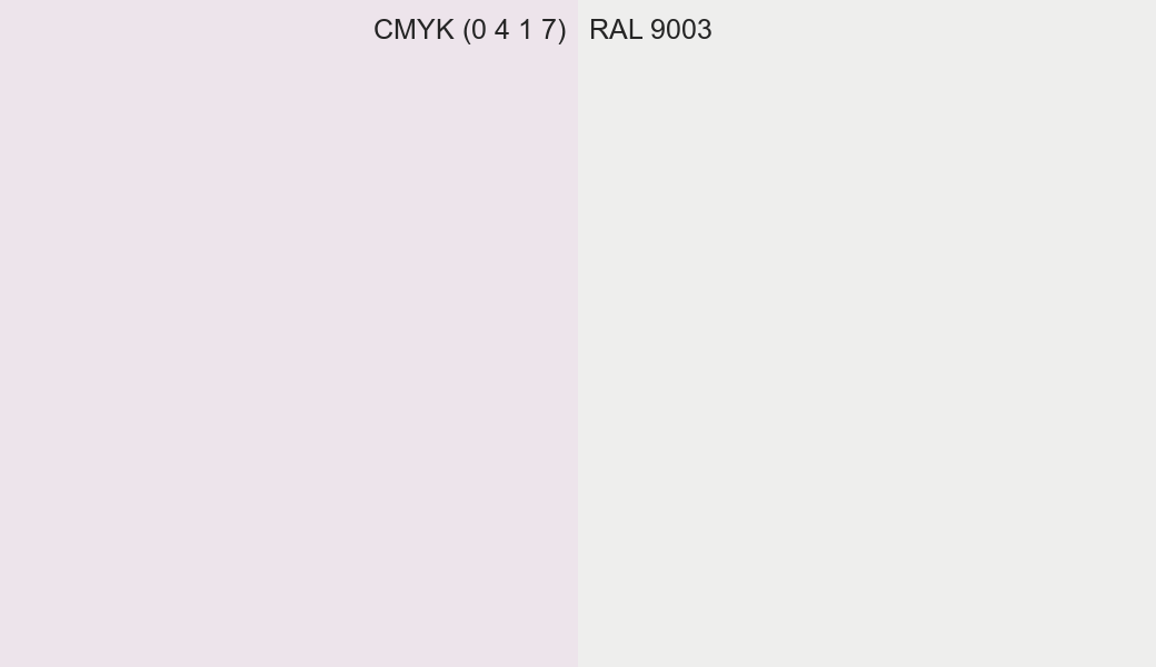CMYK Color CMYK (0 4 1 7) vs RAL 9003 side by side comparison CMYK Color CMYK (0 4 1 7) vs RAL 9003 side by side comparison